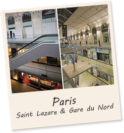 Two stations in Paris, Saint Lazare and Gare du Nord