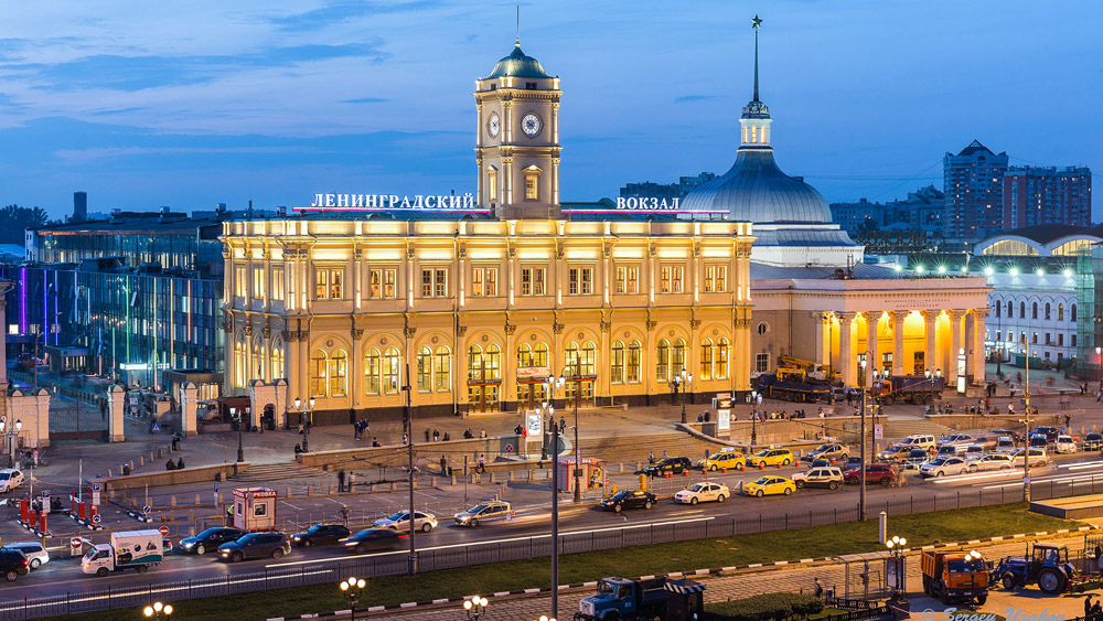 Moscow Leningradsky Railway Station, Russia.