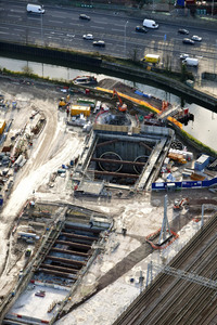 Pudding mill lane tunnel portal aerial (© Crossrail) - JPEG - 368.1 kb