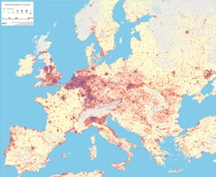 Populations density in Europe